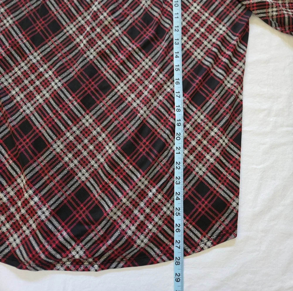 Ava & Grace Red Plaid Button-Up Blouse - Picture 7 of 7